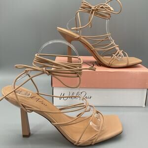 NEW Wild Pair Women’s Eross Lace up High Heel Dress Sandals Nude Size 10M